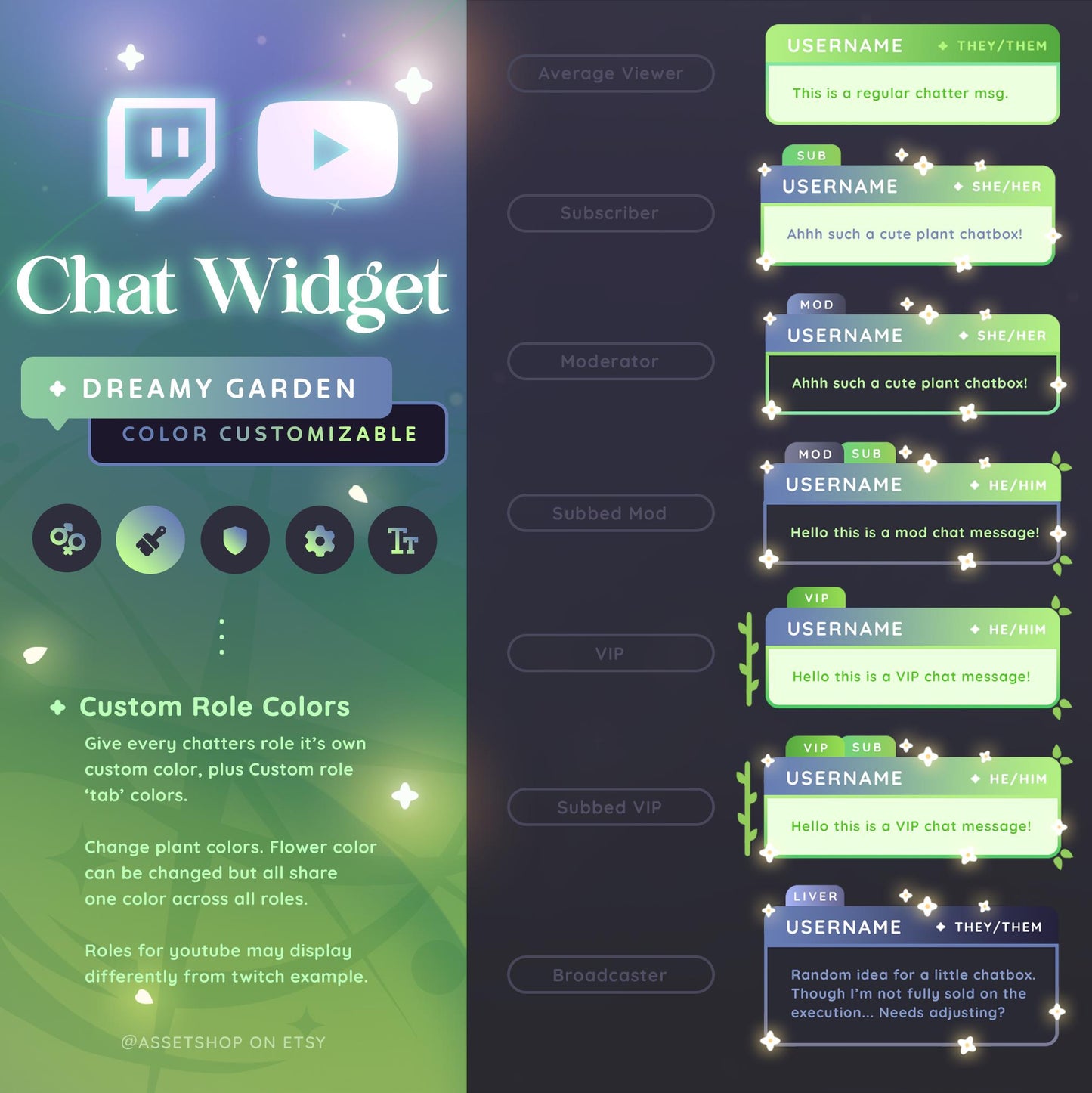 Dreamy Garden Chat Widget - Twitch & Youtube Stream