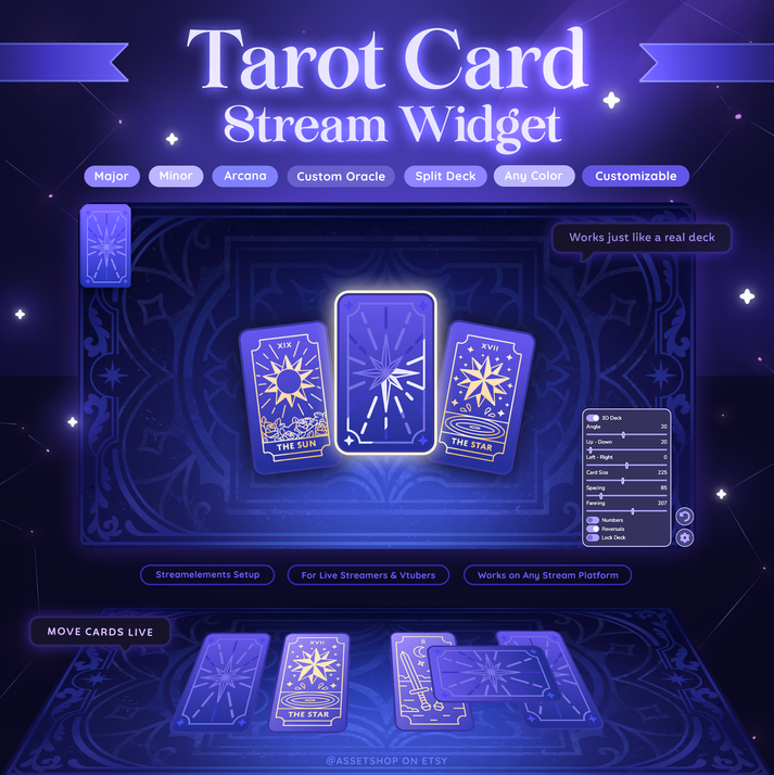 Tarot Card Stream Widget - For Twitch, YouTube, Any Platform | Major ...