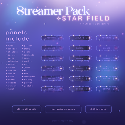 Star Field Stream Pack - Twitch Overlay