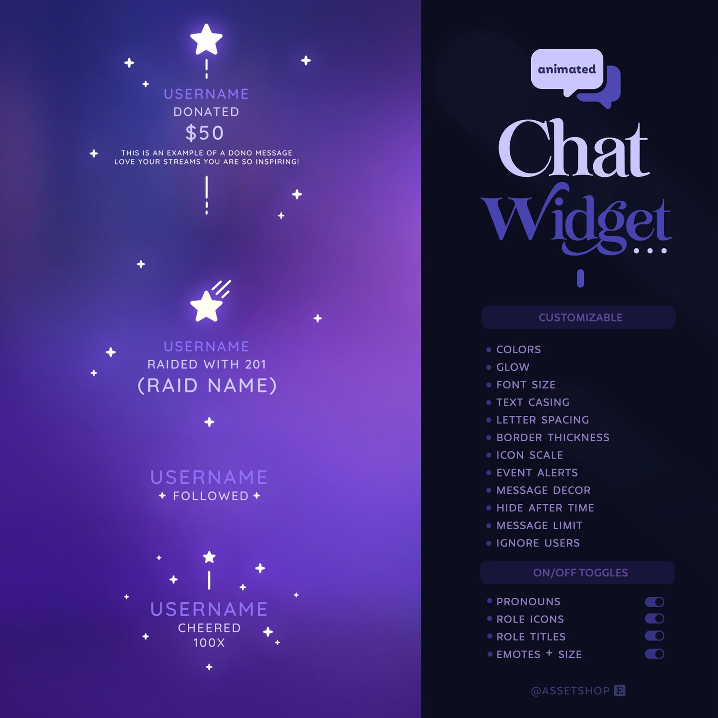 Cosmos Twitch Chat Widget - Stream ChatBox