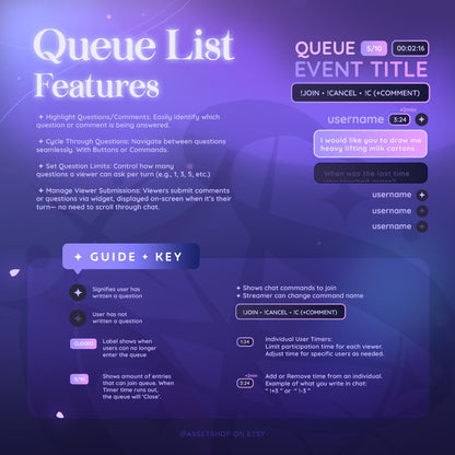 Quicklabel Queue Widget Queue List Event Widget - Twitch & Youtube – AssetShop