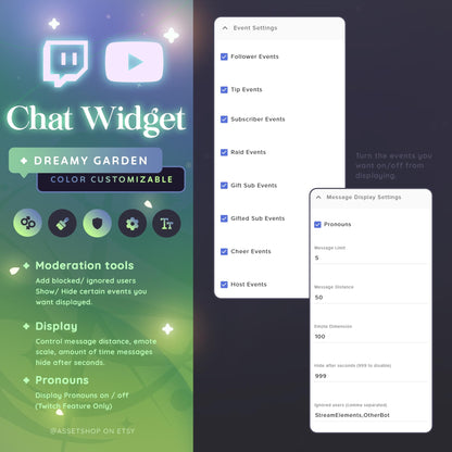 Dreamy Garden Chat Widget - Twitch & Youtube Stream