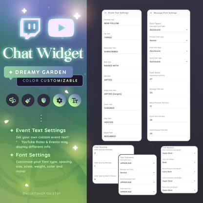 Dreamy Garden Chat Widget - Twitch & Youtube Stream
