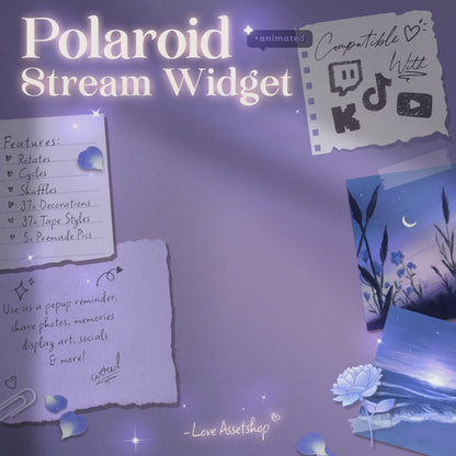 Polaroid Rotator / Popup Alerts— Add Photos, Art, Notices, Socials, Reminders, Events | 10x Slides