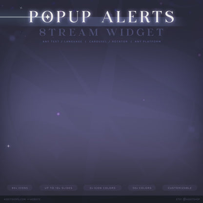 Popup Alerts — Carousel, Cycling, Rotator | 10x Slides | Notices, Socials, Reminders, Events
